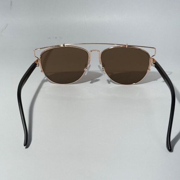 1637 NEW Gold Aviator Sunglasses with Top Bar Detail - Trendy & Chic - Picture 4 of 8